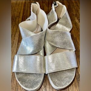 Eileen Fisher Sport Sandal, Silver Metallic, Women’s Size 9
